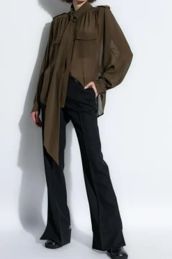 Chloé GREEN Silk shirt with pockets