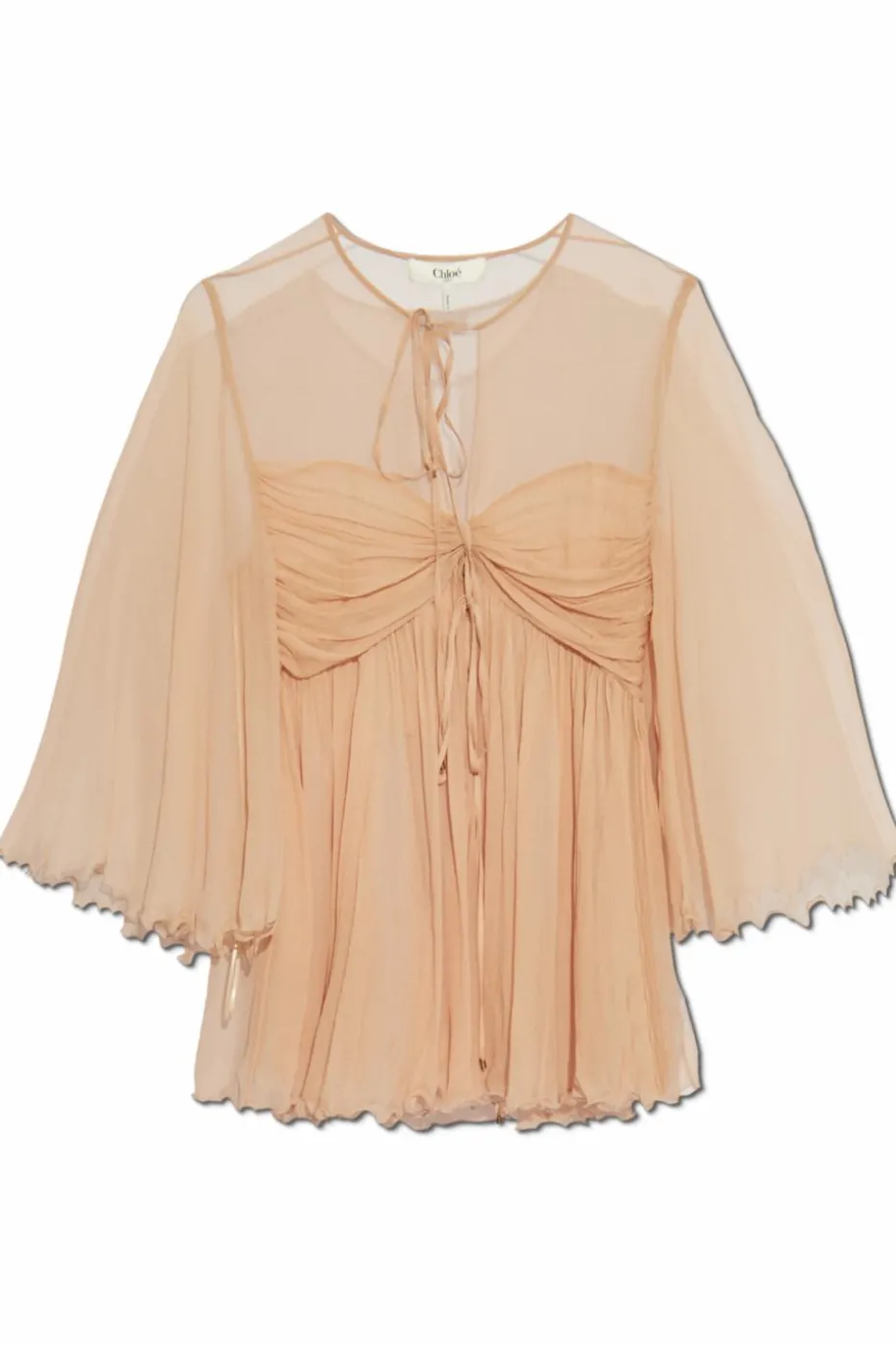 Chloé PINK Silk top with draping