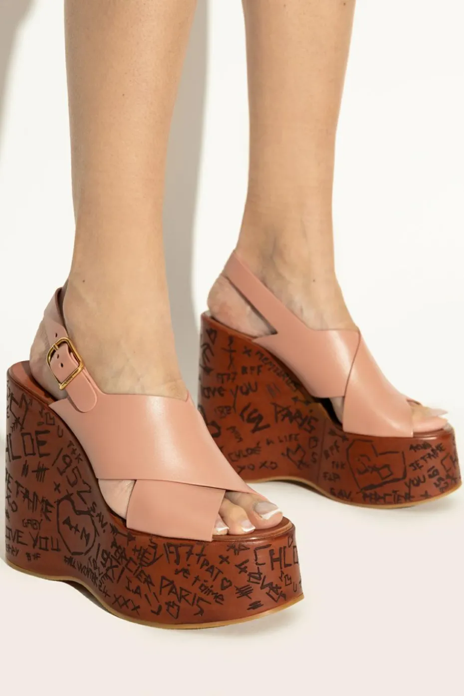 Chloé PINK "Wedge Sandals 'Maxime'"
