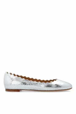 Chloé SILVER Leather ballet flats 'Lauren'