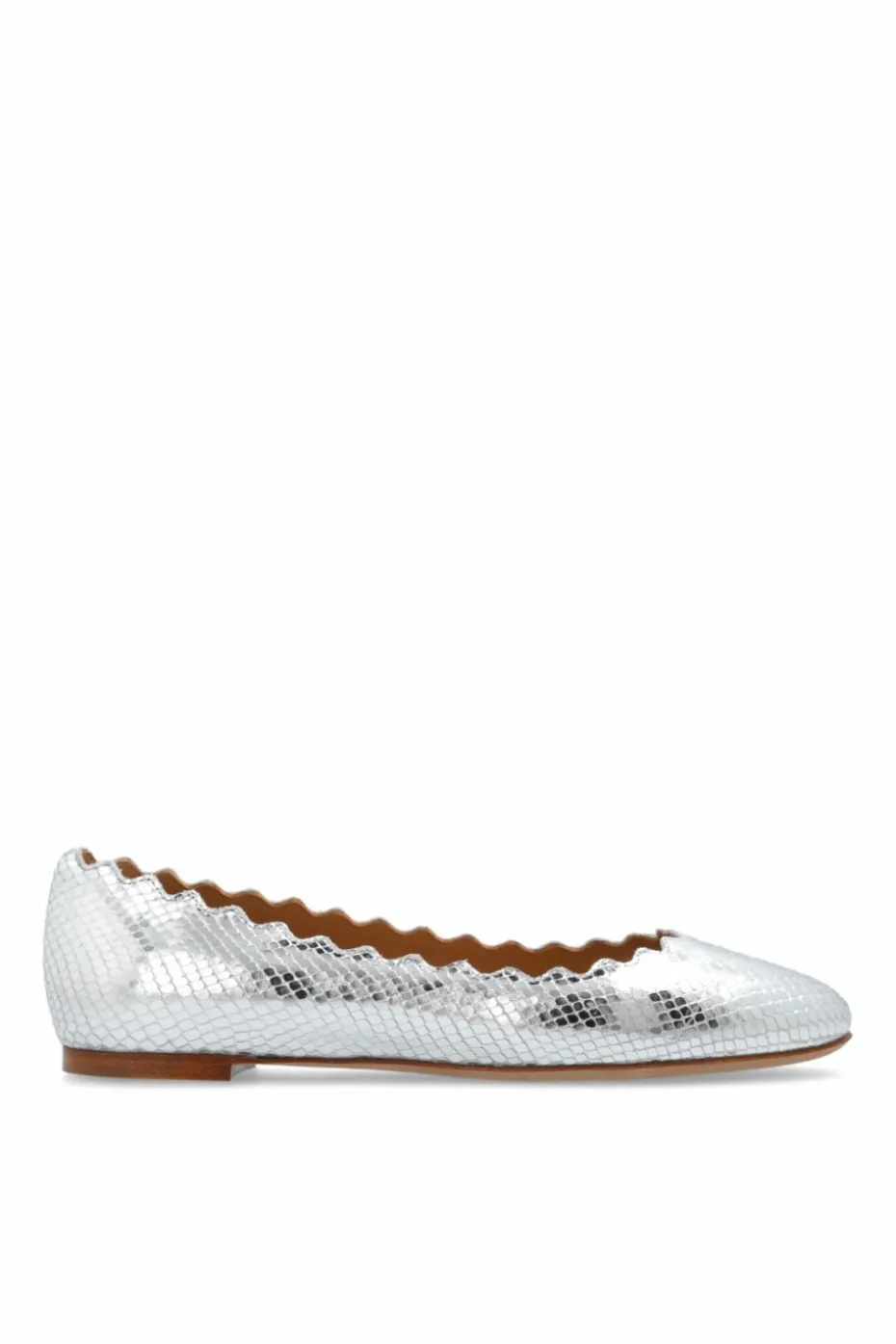 Chloé SILVER Leather ballet flats 'Lauren'