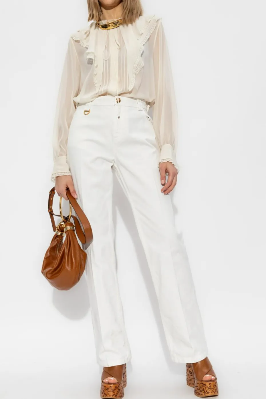 Chloé WHITE Straight-leg pants