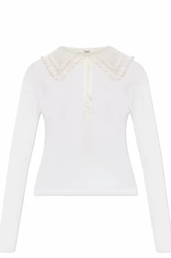 Chloé WHITE Top with lace collar
