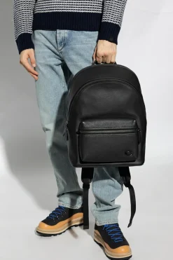 Coach BLACK Backpack with logo