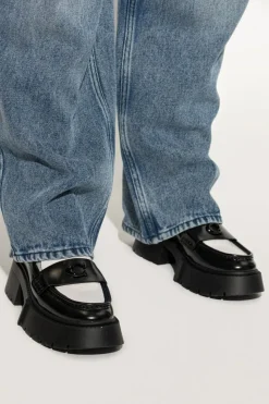 Coach BLACK Leah platform loafers shoes