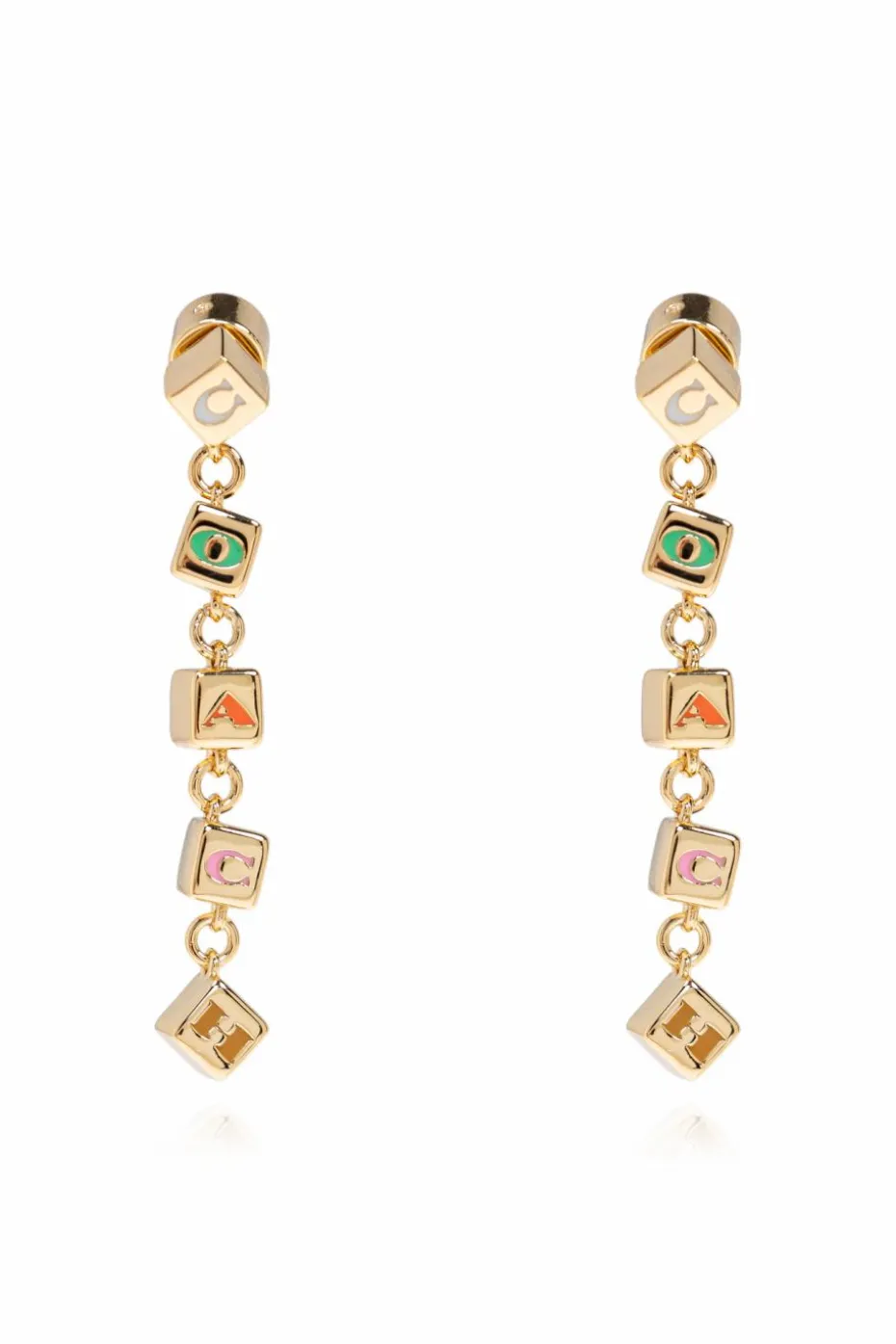 Coach GOLD Long earrings with logo