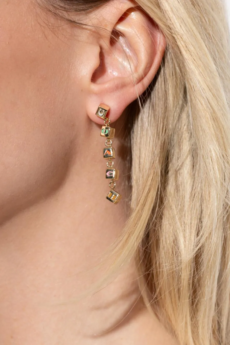 Coach GOLD Long earrings with logo