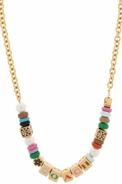 Coach GOLD Necklace with colorful appliquƩs