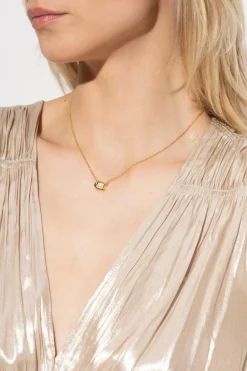 Coach GOLD Necklace with pendant in the shape of a logo