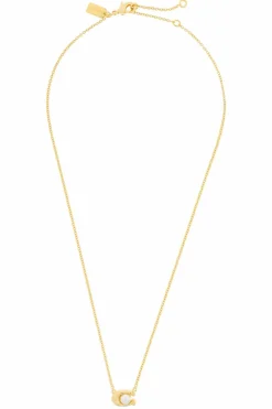 Coach GOLD Necklace with pendant in the shape of a logo