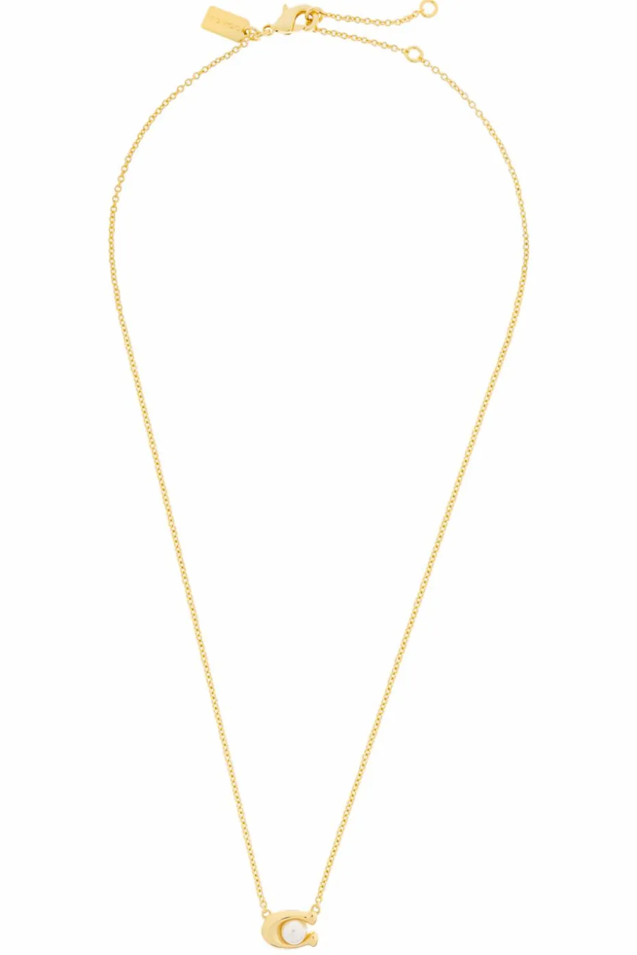 Coach GOLD Necklace with pendant in the shape of a logo