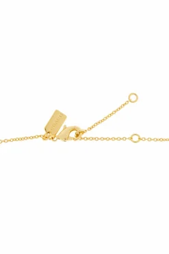 Coach GOLD Necklace with pendant in the shape of a logo