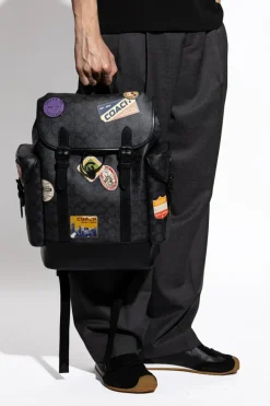Coach GREY Backpack with colorful patches