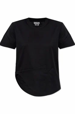 Comme des Garçons Noir Kei Ninomiya BLACK T-shirt with asymmetric finish