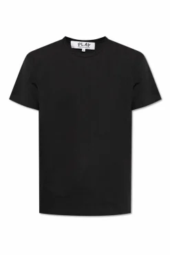 Comme des Garçons Play BLACK T-shirt with logo patch