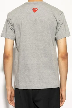 Comme des Garçons Play GREY T-shirt with logo patch