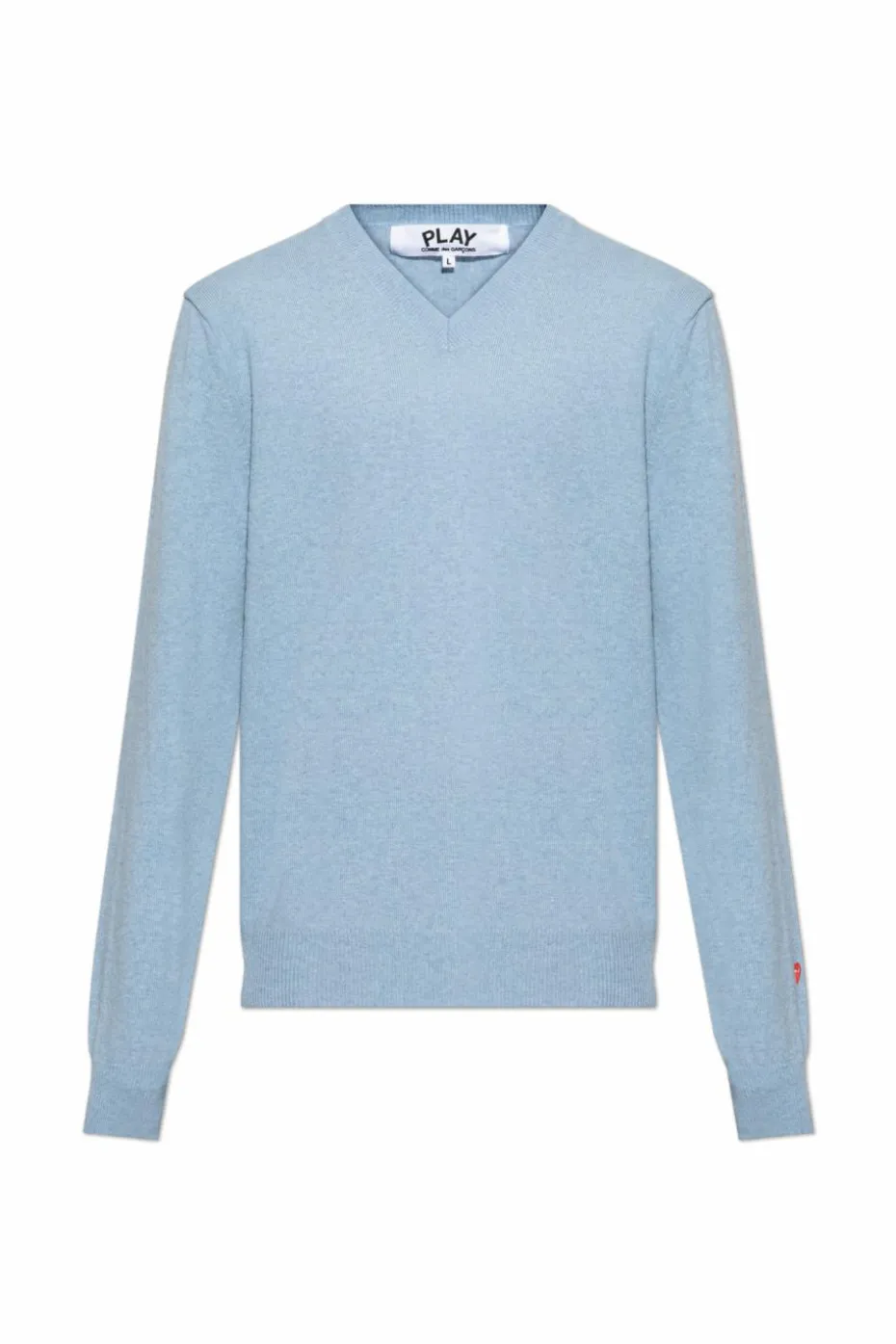 Comme des Garçons Play light blue V-neck sweater
