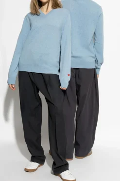 Comme des Garçons Play light blue V-neck sweater