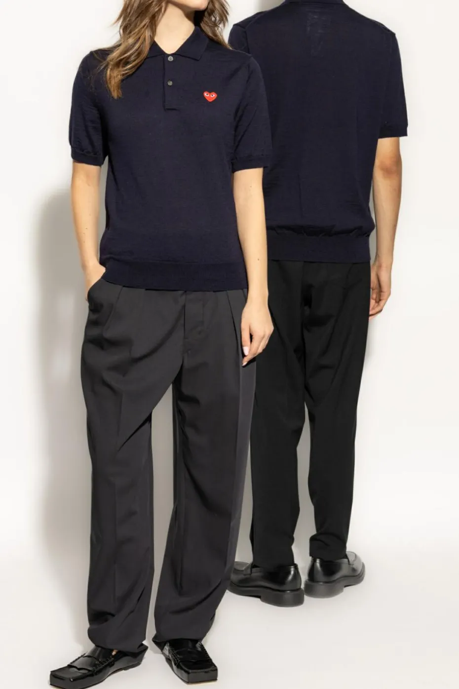 Comme des Garçons Play NAVY BLUE Wool Polo