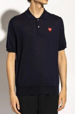 Comme des Garçons Play NAVY BLUE Wool Polo