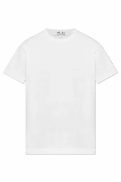 Comme des Garçons Play WHITE T-shirt with logo-shaped patch