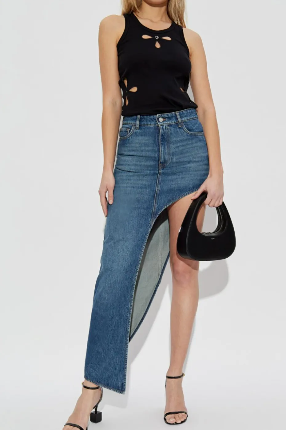 Coperni BLACK Top with lace pattern