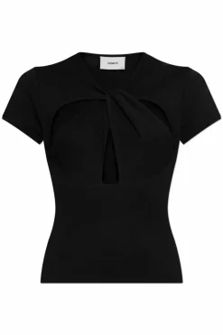 Coperni BLACK T-shirt with decorative cut-outs