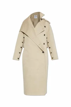 Courrèges beige Double-breasted trench coat