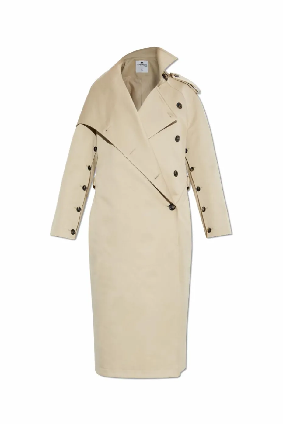 Courrèges beige Double-breasted trench coat