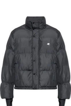 Courrèges BLACK Insulated jacket with logo