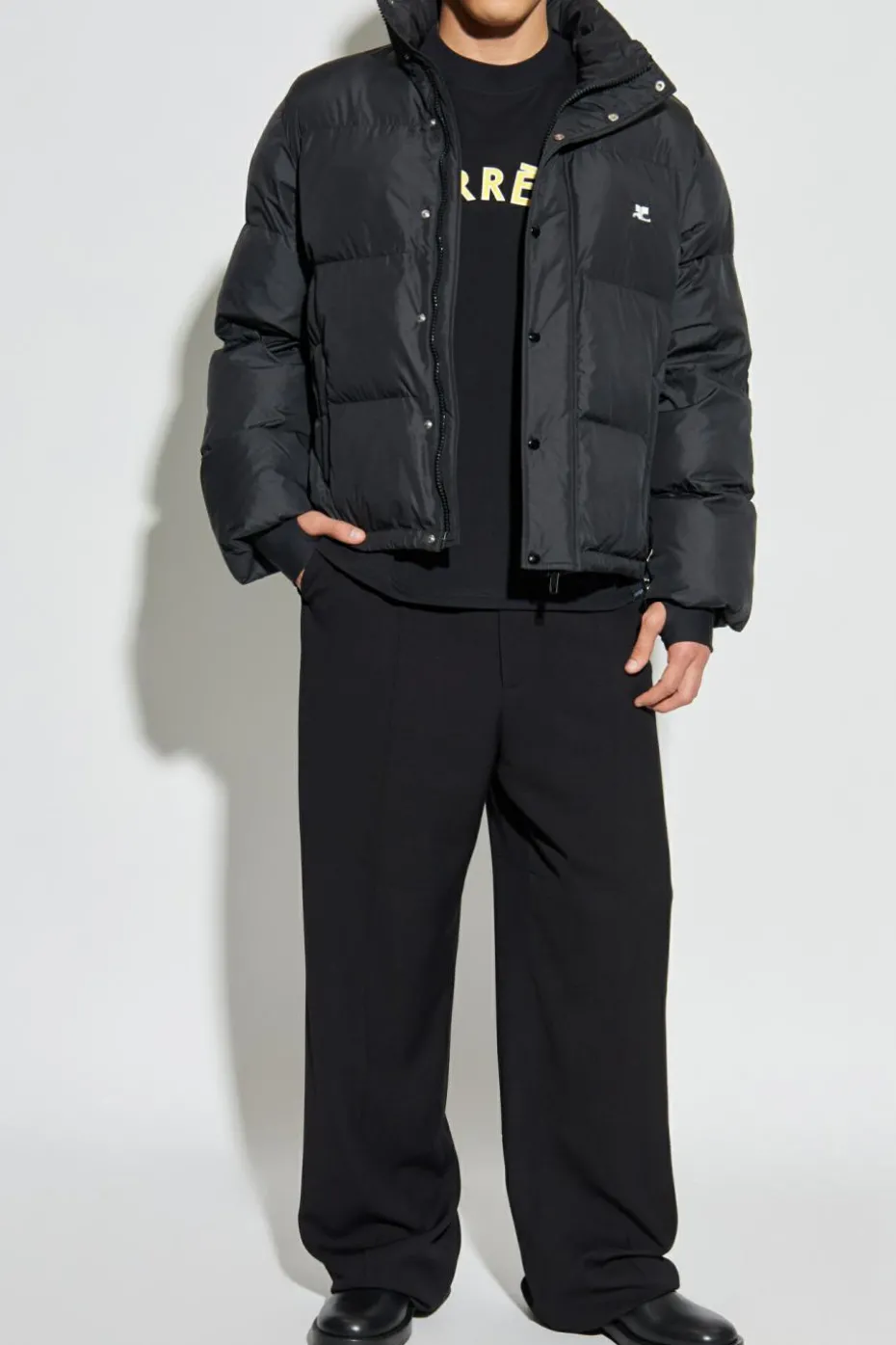 Courrèges BLACK Insulated jacket with logo