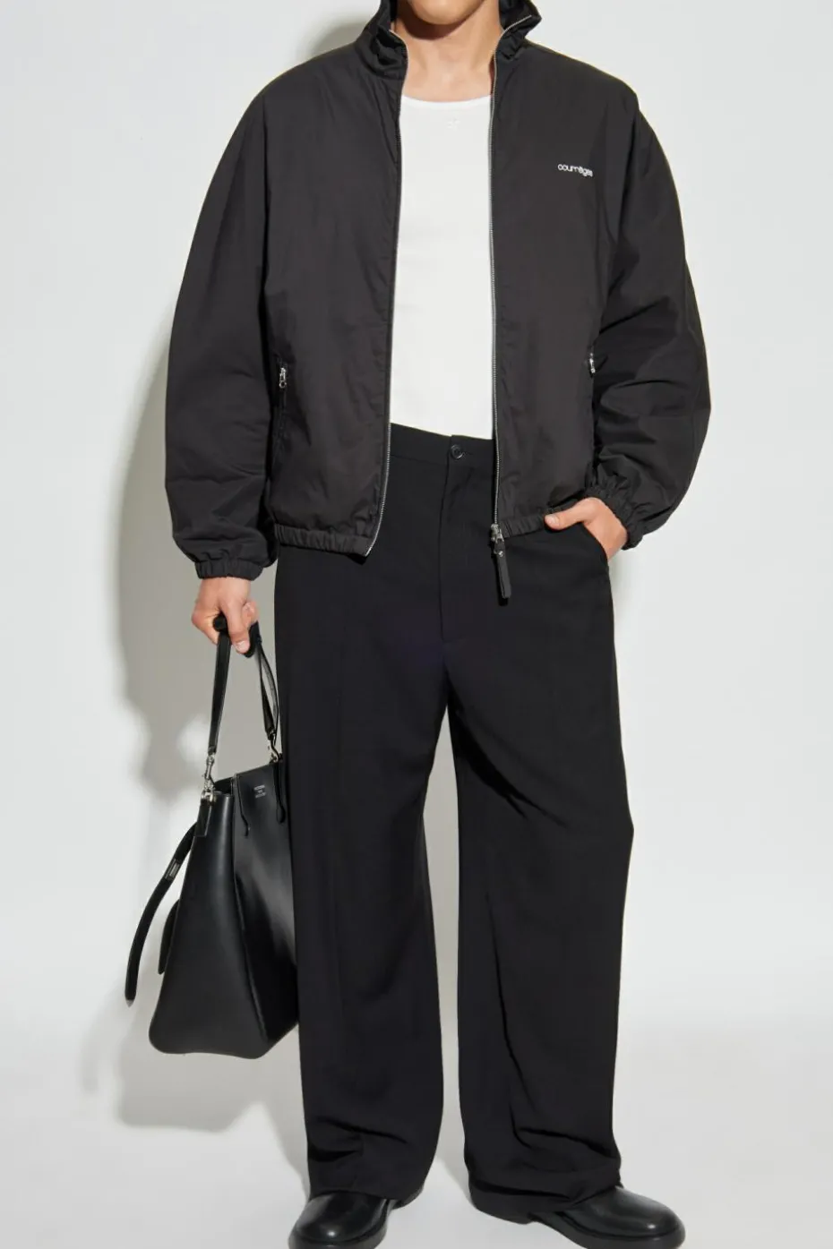 Courrèges BLACK Jacket with logo
