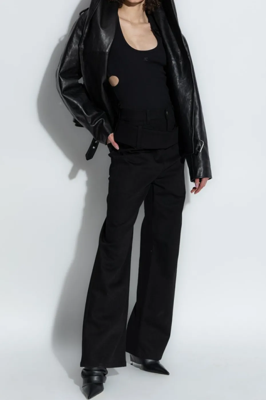 Courrèges BLACK Jeans with flared legs