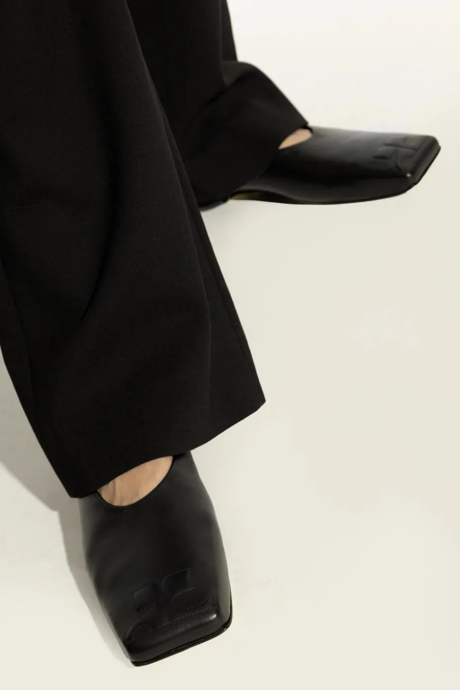 Courrèges BLACK Leather ballet flats