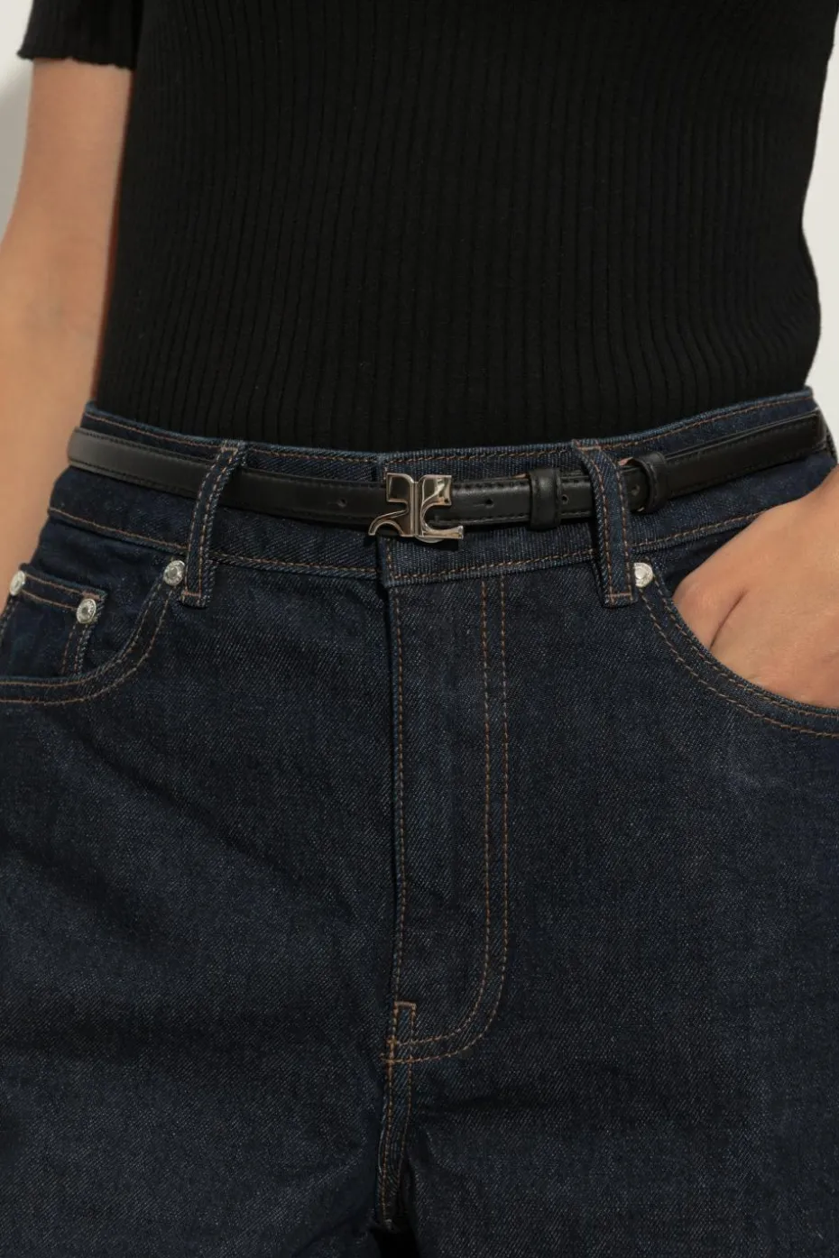 Courrèges BLACK Leather belt