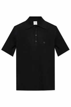 Courrèges BLACK Polo with logo