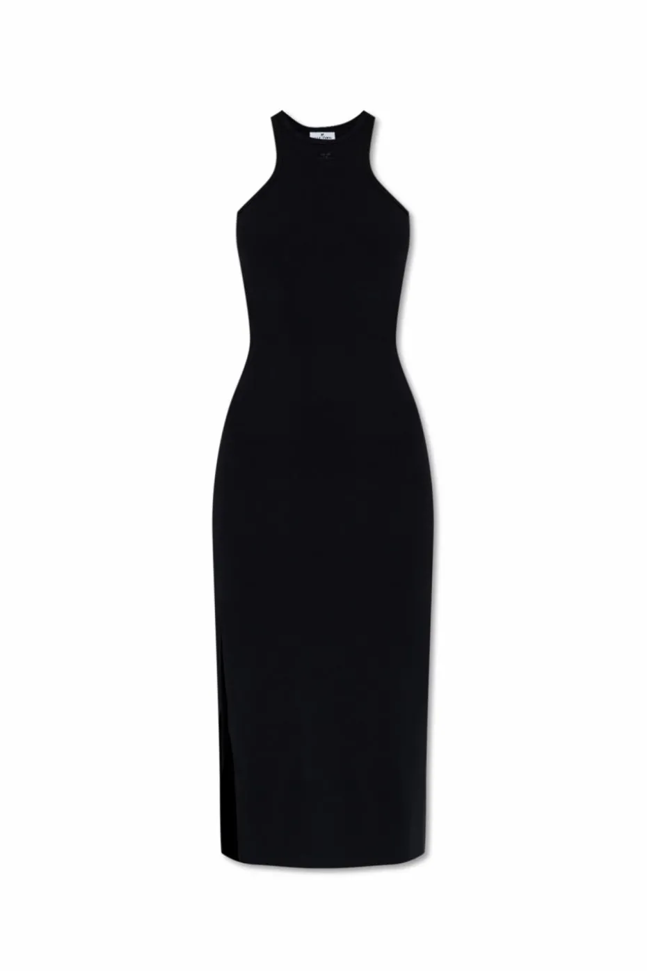 Courrèges BLACK Ribbed strap dress