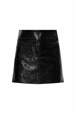 Courrèges BLACK Short skirt made of eco leather