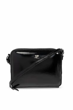 Courrèges BLACK Shoulder bag with logo appliqué