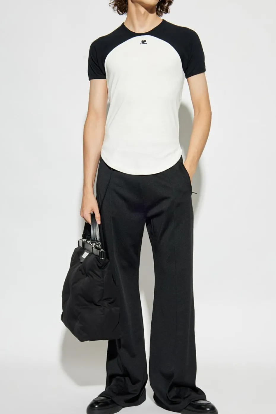 Courrèges BLACK Trousers with logo
