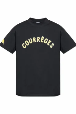 Courrèges BLACK T-shirt with logo
