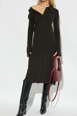 Courrèges BROWN Ribbed Dress