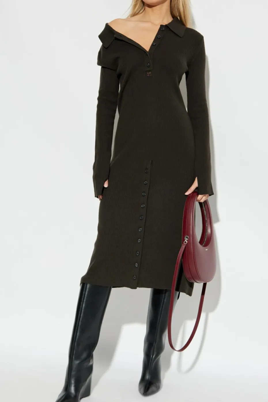 Courrèges BROWN Ribbed Dress