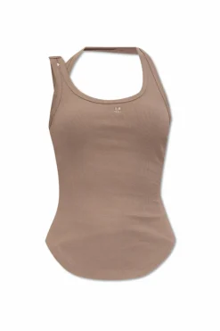 Courrèges BROWN Ribbed top