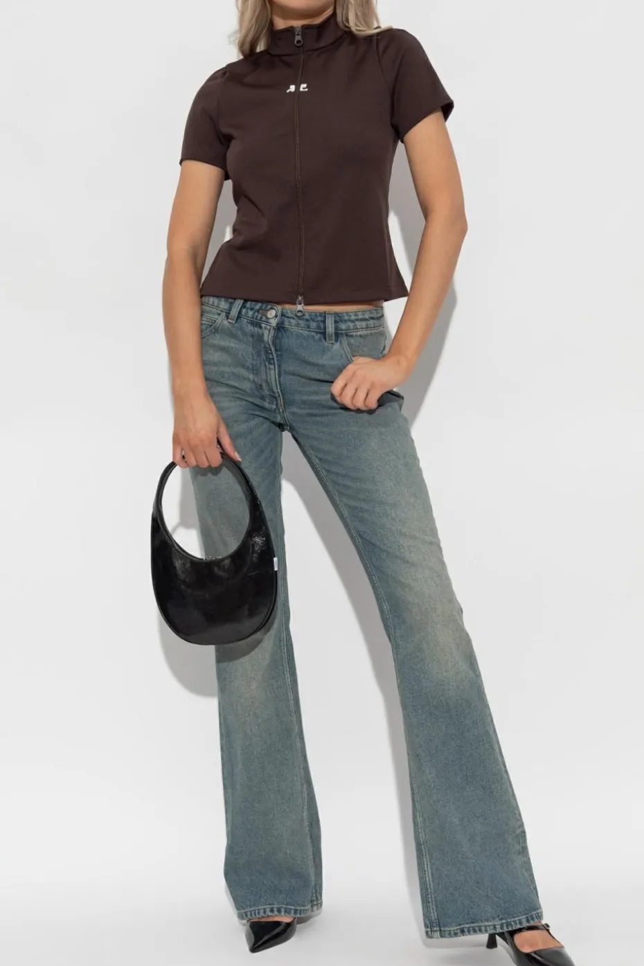 Courrèges BROWN Top with "z" logo