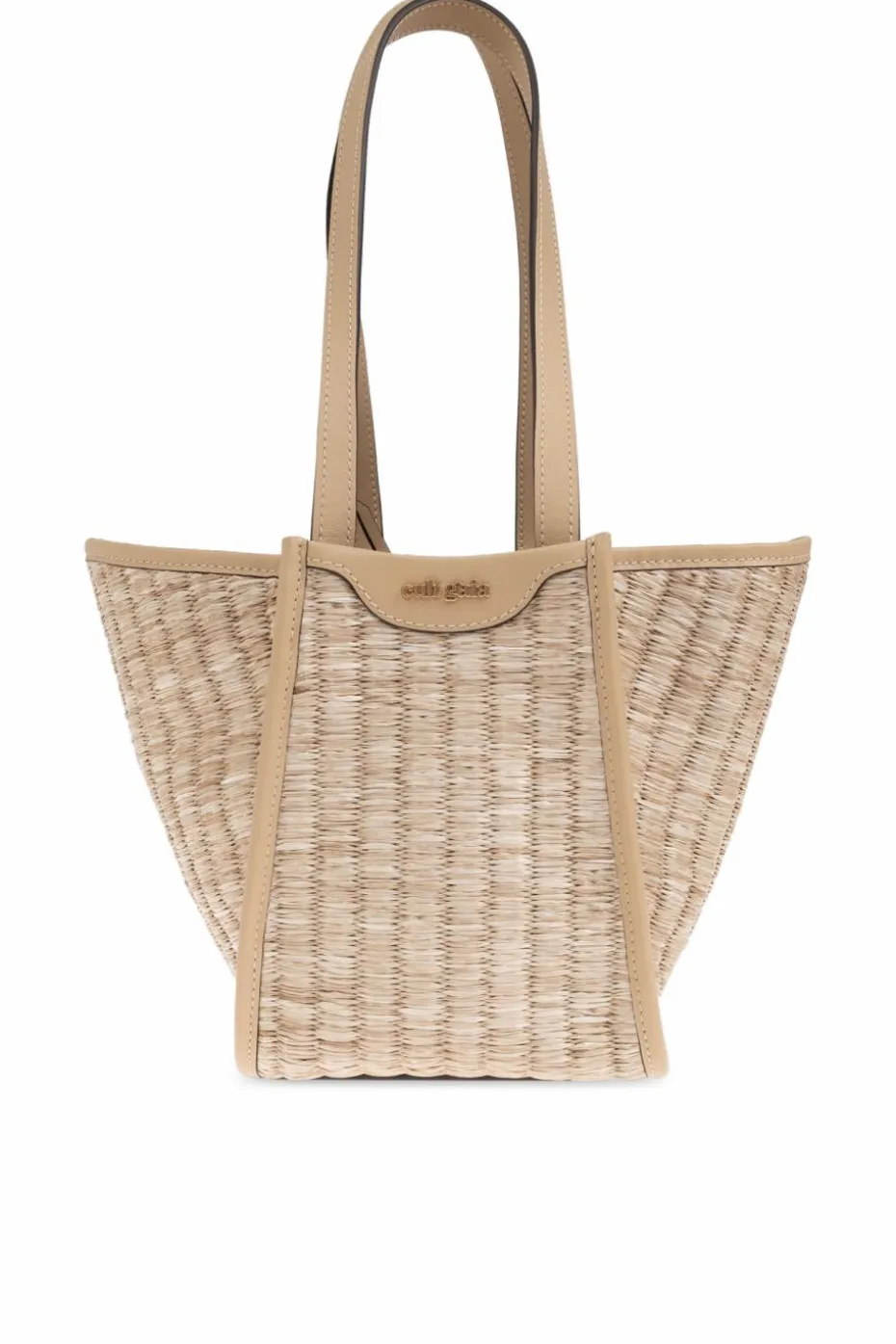Cult Gaia beige Saddie Small Handbag by Cult Gaia