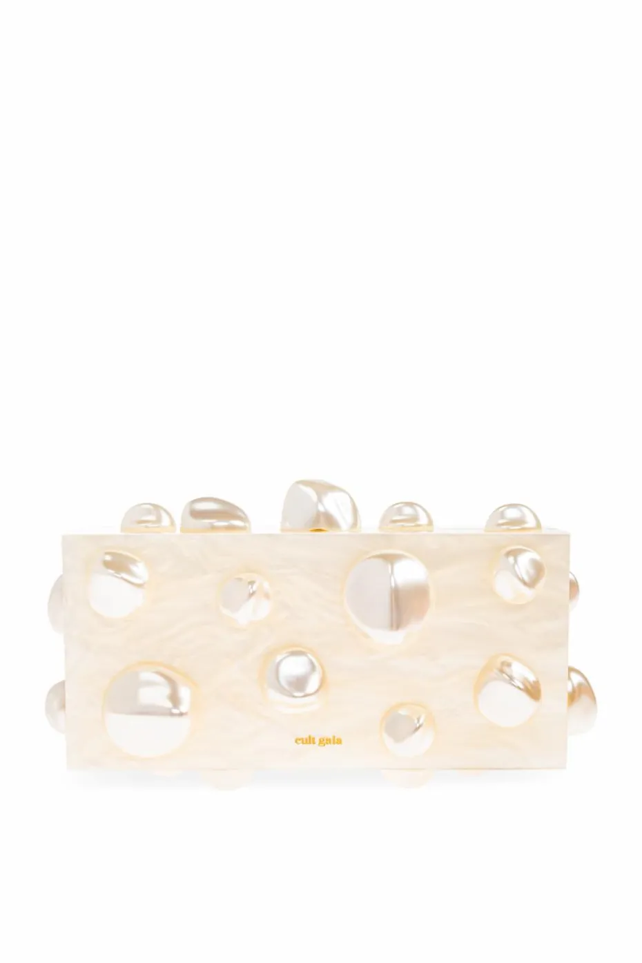 Cult Gaia cream Clutch "Orbs"