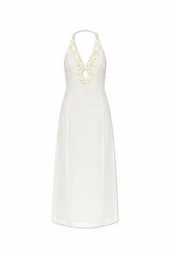 Cult Gaia WHITE Dress with flower appliqués