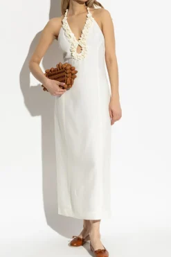 Cult Gaia WHITE Dress with flower appliqués