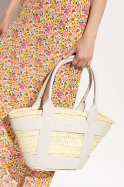 DeMellier cream "Santorini" shopper bag